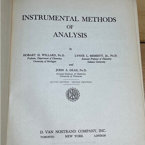 Vintage Instrumental Methods of Analysis. Willard & Merritt. 2nd Edition. 1952 - Picture 5 of 6